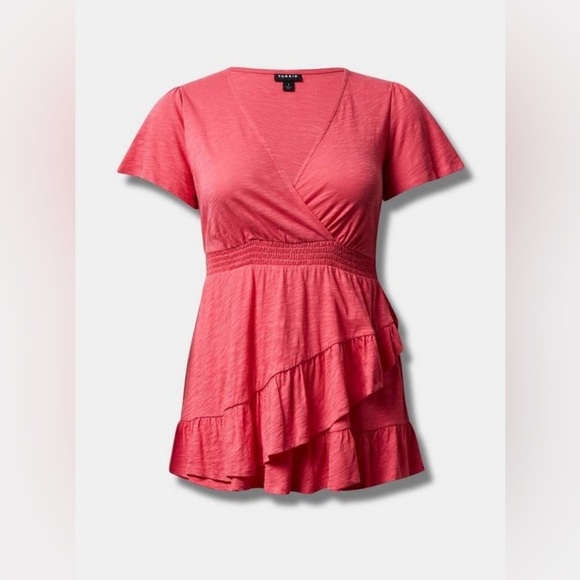 Torrid Cotton Modal Surplice Faux Wrap Top Size 2X - Picture 4 of 14